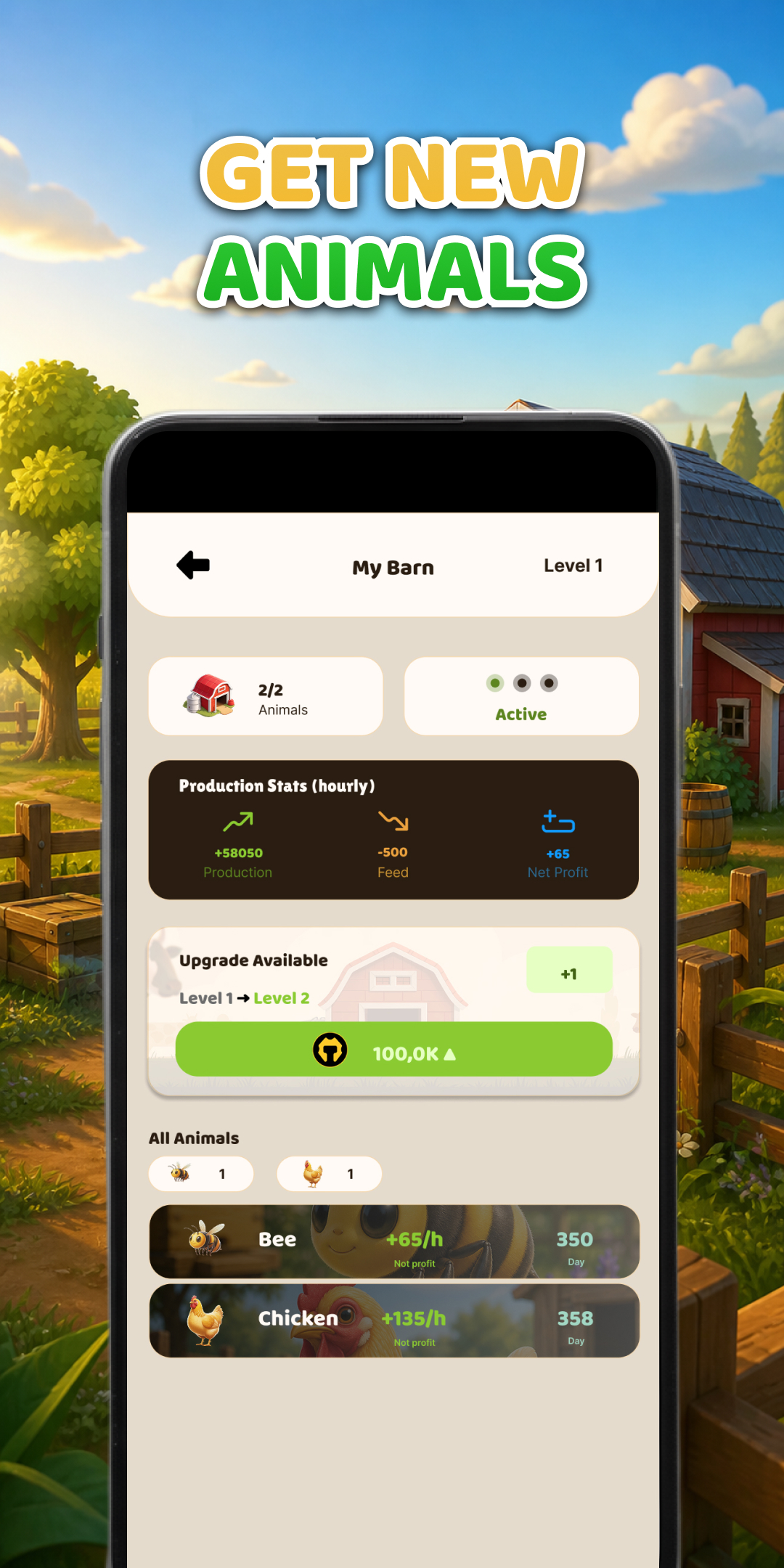 Farming.tc mobile farm progress screenshot